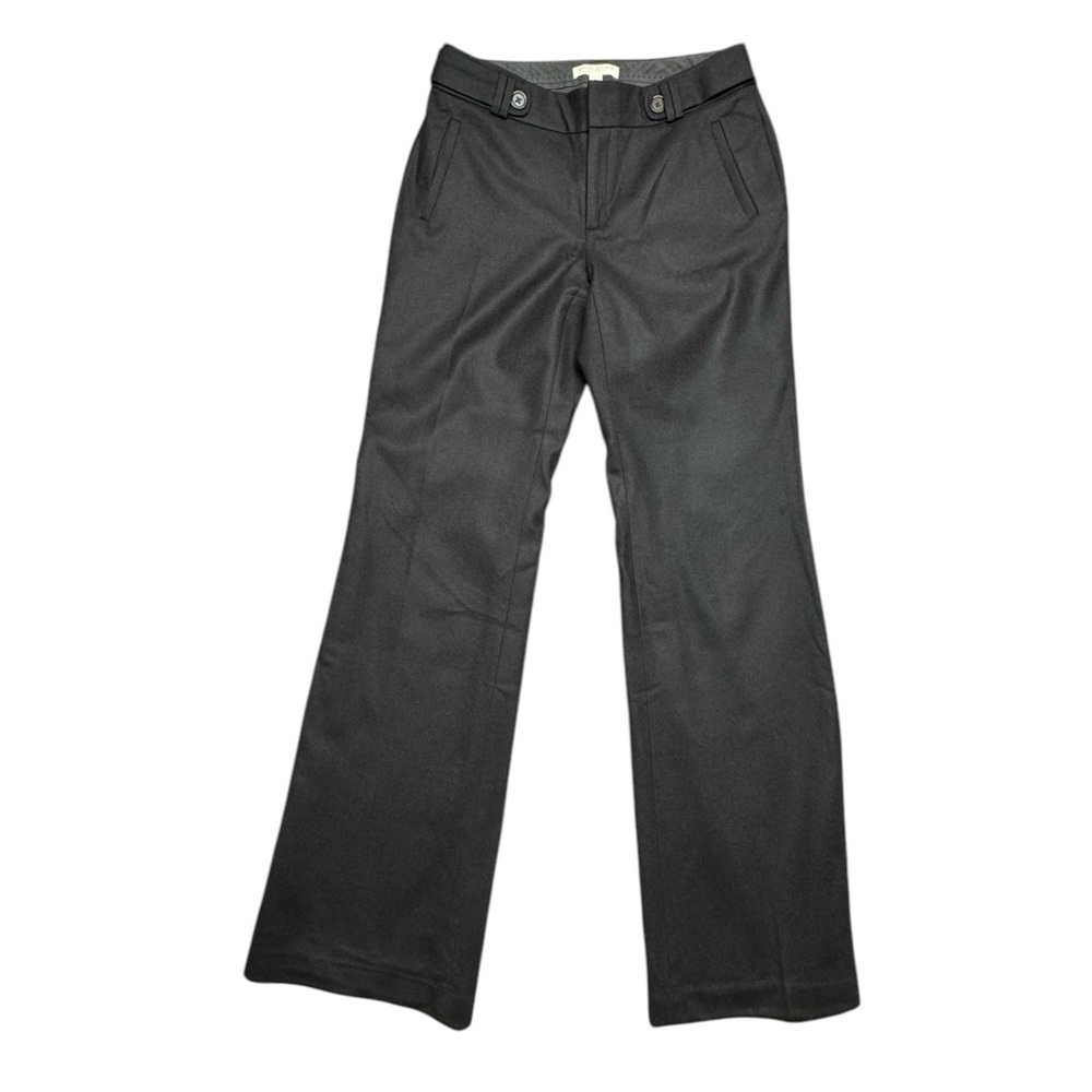 Banana Republic Jackson Fit Wool Pants Black Wider-Leg Flare‎ Womens Size 6 Long